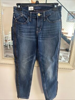 Rock & Republic Dark Blue Ankle Skinny Jeans with Side Zips